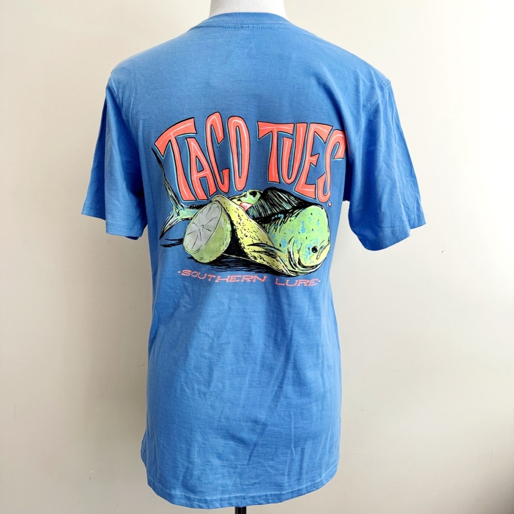 Southern Lure T-Shirt Taco Tuesday Mens Small Fish Fishing Beachy Nautical Gift